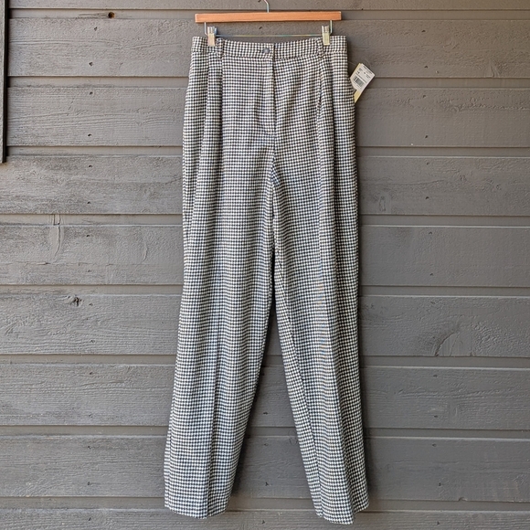 VTG 80s NWT Prophecy by Sag Harbor Wool Houndstooth High Rise Taper Leg Pants 14 - Picture 9 of 9